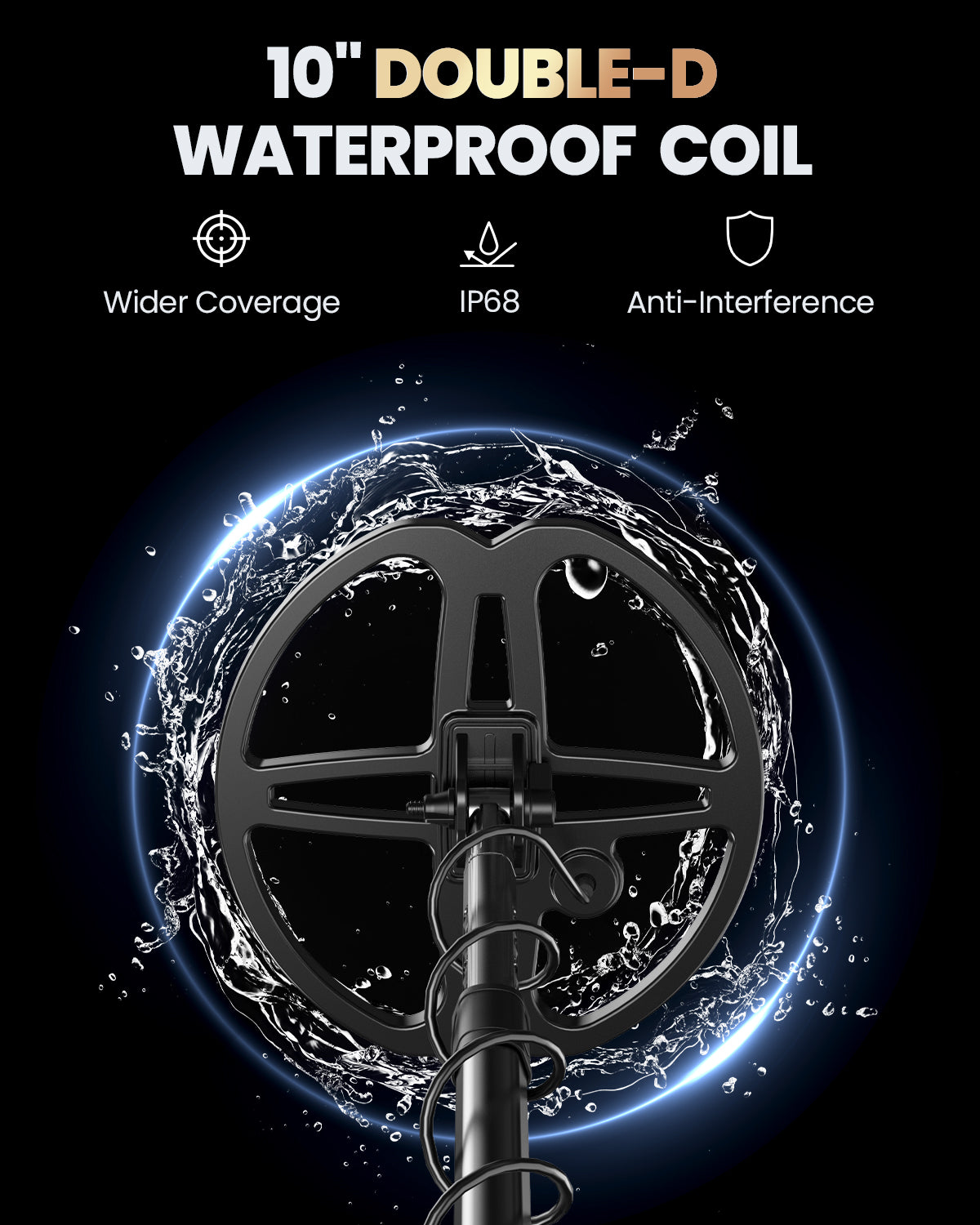 HawkSeek Metal Detector for Adults Professional - 2X Larger Backlit Color LCD, Higher Accuracy Gold Detector with 10" Double-D Waterproof Coil, New Advanced DSP Chip, 5 Modes for Beach&Gold Hunting