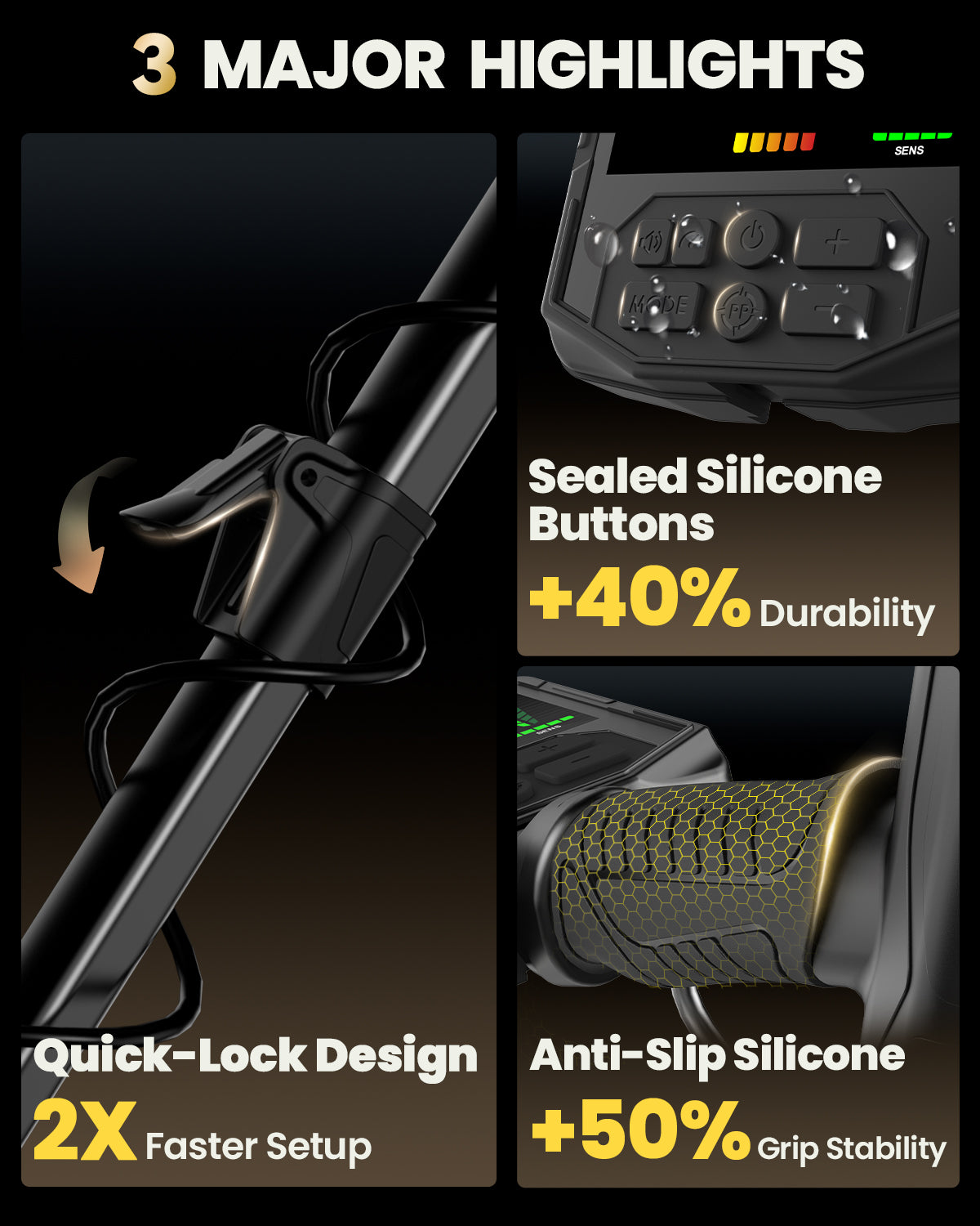 HawkSeek Metal Detector for Adults Professional - 2X Larger Backlit Color LCD, Higher Accuracy Gold Detector with 10" Double-D Waterproof Coil, New Advanced DSP Chip, 5 Modes for Beach&Gold Hunting